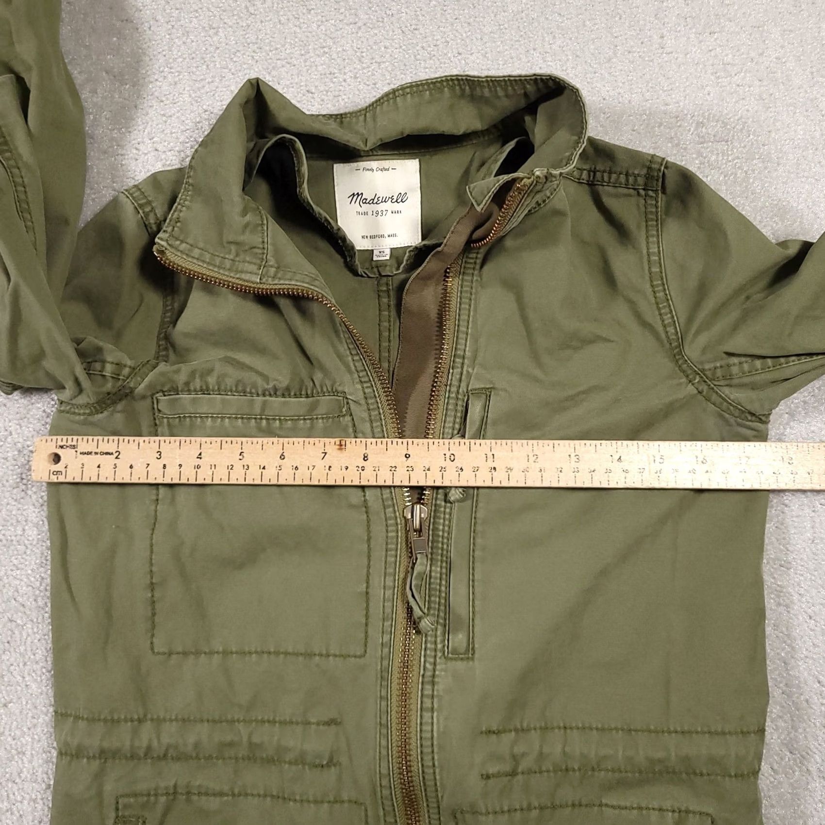 Madewell VINTAGE is not applicable. Original title contains "Madewell Passage Jacket Women’s XS Green Utility Full Zip Pockets Mock Neck" Size XS / US 0-2 / IT 36-38 - 6 Thumbnail
