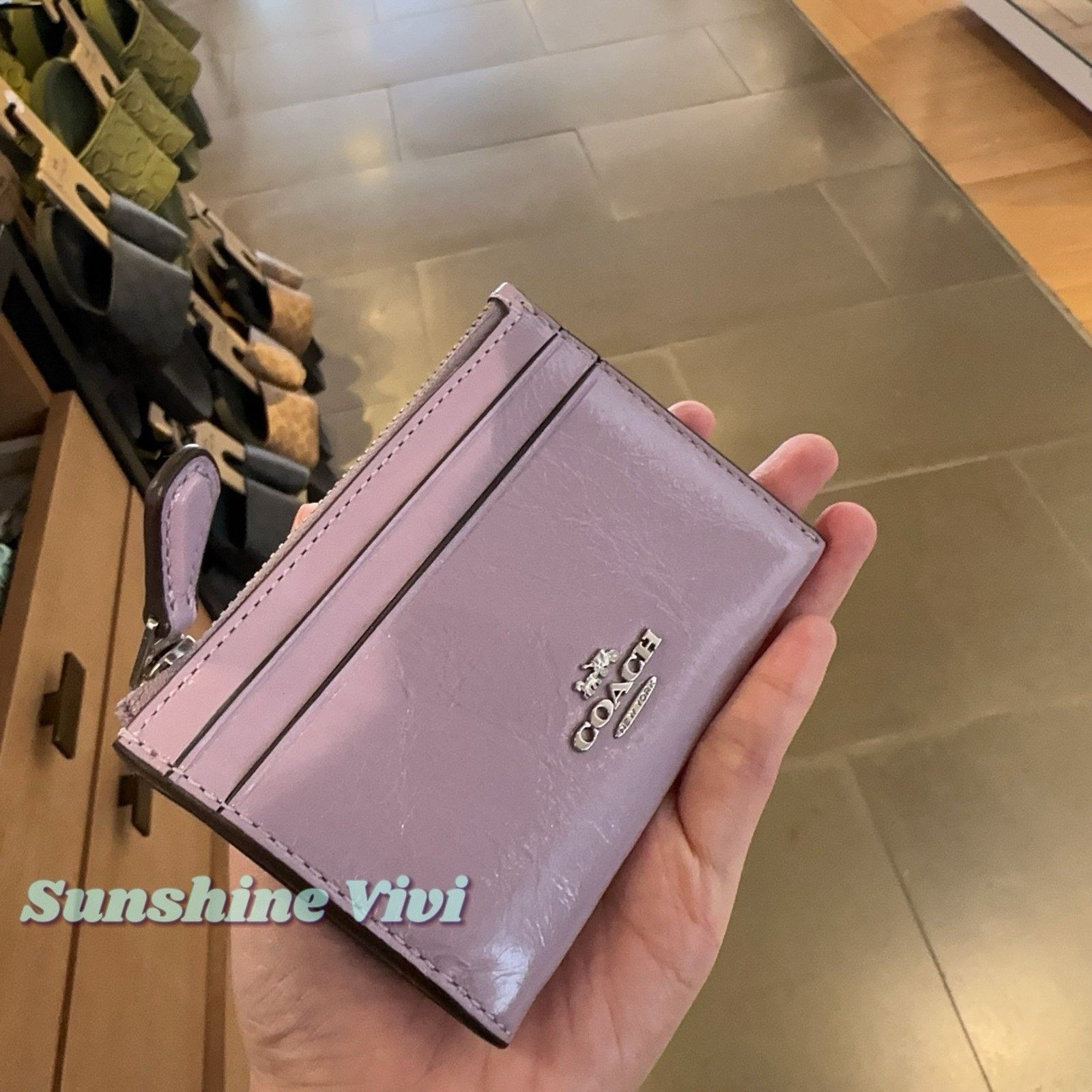 Coach NWT Coach Mini Skinny Id Case leather CEC47 Light Amethyst Size ONE SIZE - 3 Thumbnail