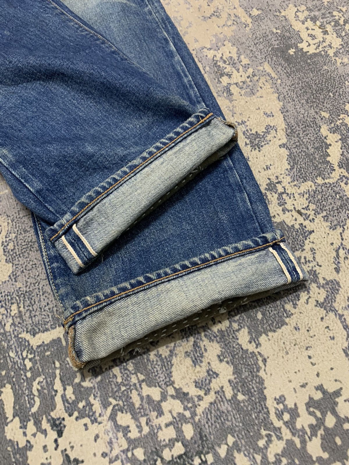 Japanese Brand Japanese Blue Work Custom Sashiko Boro Selvedge Denim Size US 35 - 10 Thumbnail