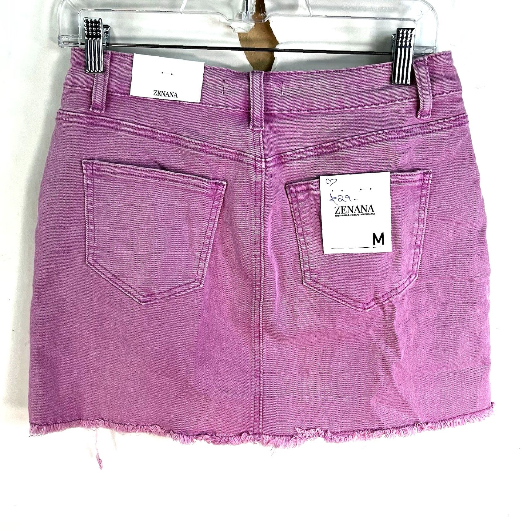 Vintage VINTAGE Zenana Denim Mini Skirt Womens Size M Pink Casual Party Spring Summer Hipster 90s Size 32" / US 10 / IT 46 - 6 Thumbnail