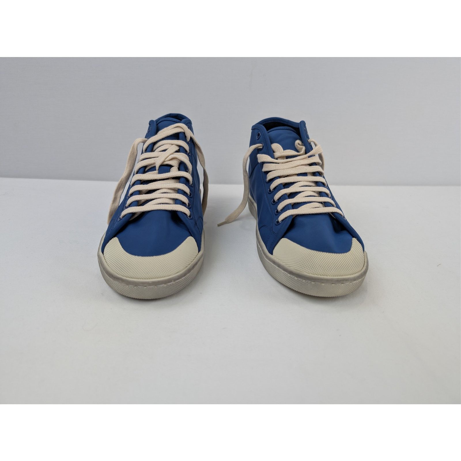 Saint Laurent Paris o1rshd1 Court Classic SL/39 mid-top sneakers in blue nylon Size US 9 / EU 42 - 9 Thumbnail