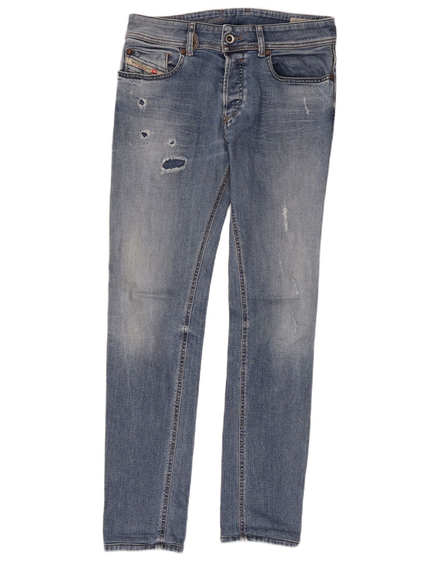 Diesel Womens Distressed Slim Jeans W29 L29 Blue Cotton Size 42" / US 20 - 1 Thumbnail