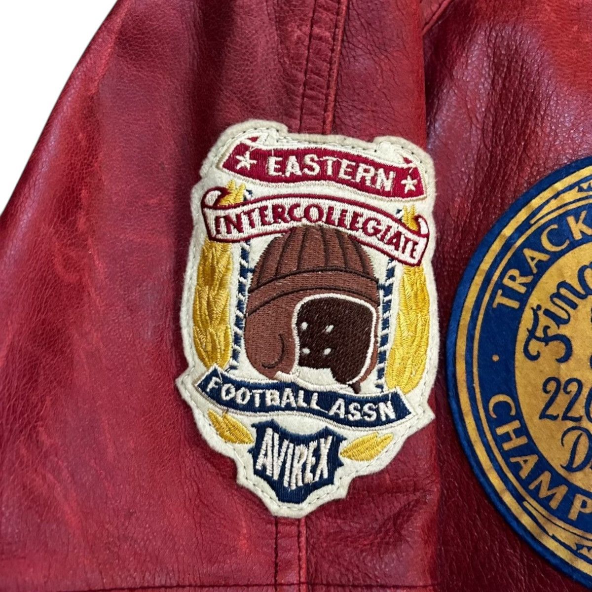 Avirex 90s Avirex Leather Varsity Bomber Jacket Mens XL Red Vintage Size US XL / EU 56 / 4 - 10 Thumbnail