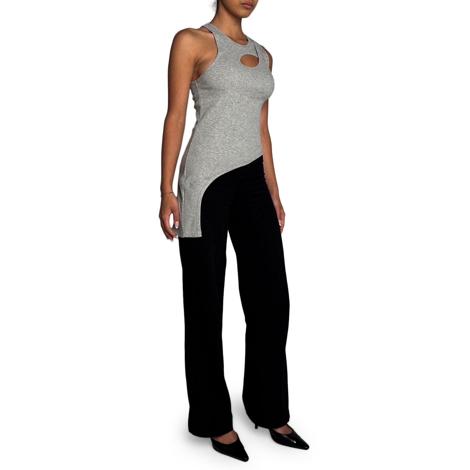 Dion Lee Grey Ribbed Cut Out Tank Size S / US 4 / IT 40 - 7 Thumbnail
