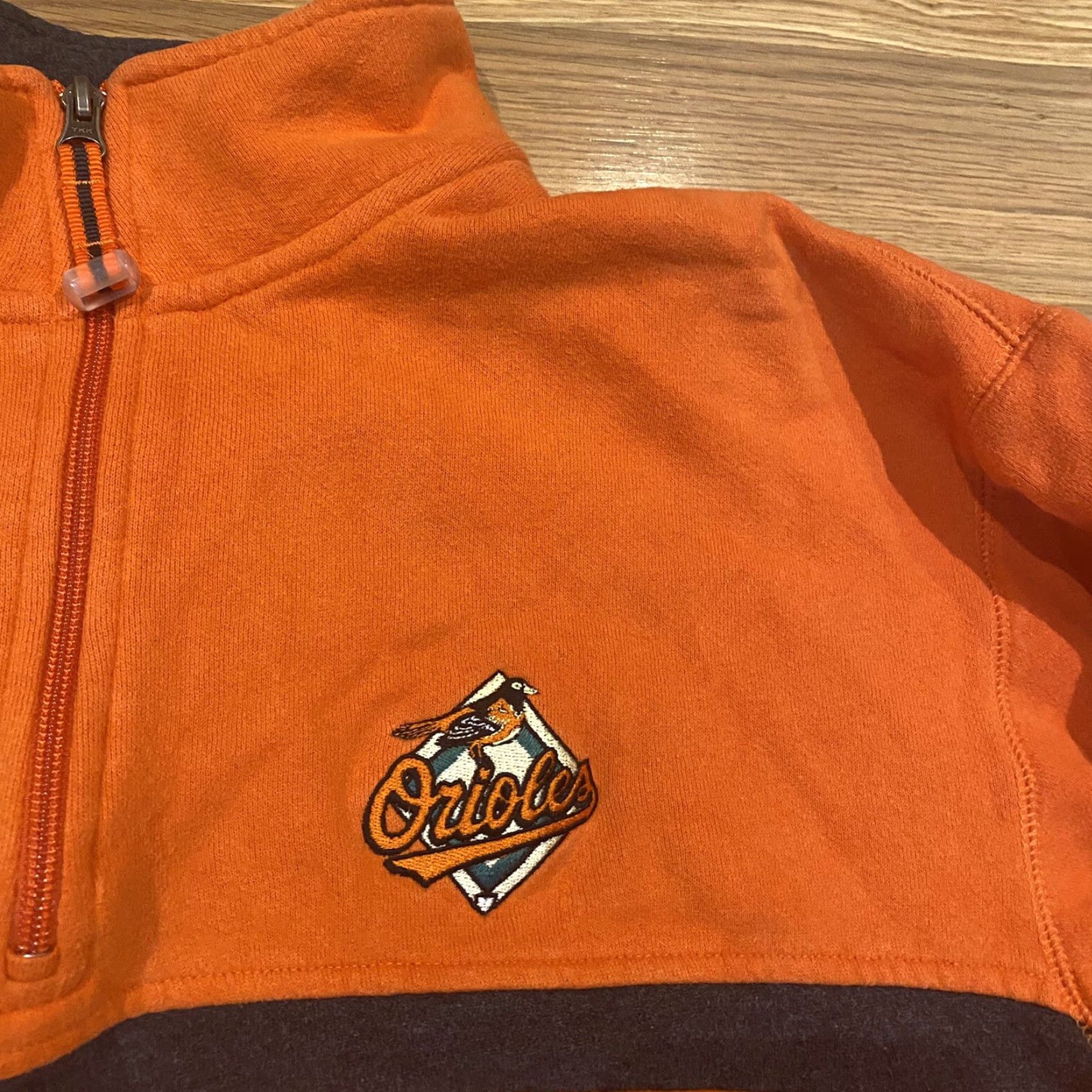 Vintage VINTAGE Antigua Baltimore Orioles Long Sleeve 1/4 Zip Pullover Sweatshirt Men M Orange Crew Neck Logo Sweatshirt Orioles Golf Mens Size US M / EU 48-50 / 2 - 2 Thumbnail
