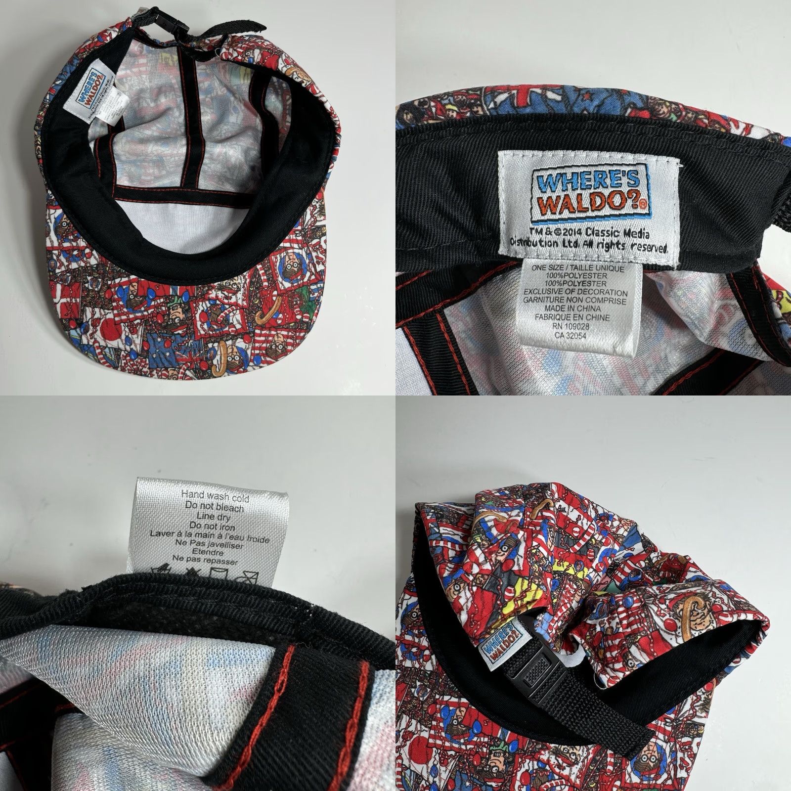 Aldo Where’s Waldo 5 Panel Hat Cap Strap Back Adjustable 2014 Search & Find AOP Navy Multicolor Waldo Men Adjustable Cap Cap Hat Size ONE SIZE - 8 Thumbnail