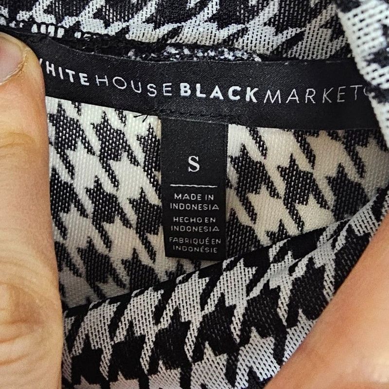 White House Black Market White House Black Market Sheer Houndstooth Top S Turtleneck Size S / US 4 / IT 40 - 7 Thumbnail