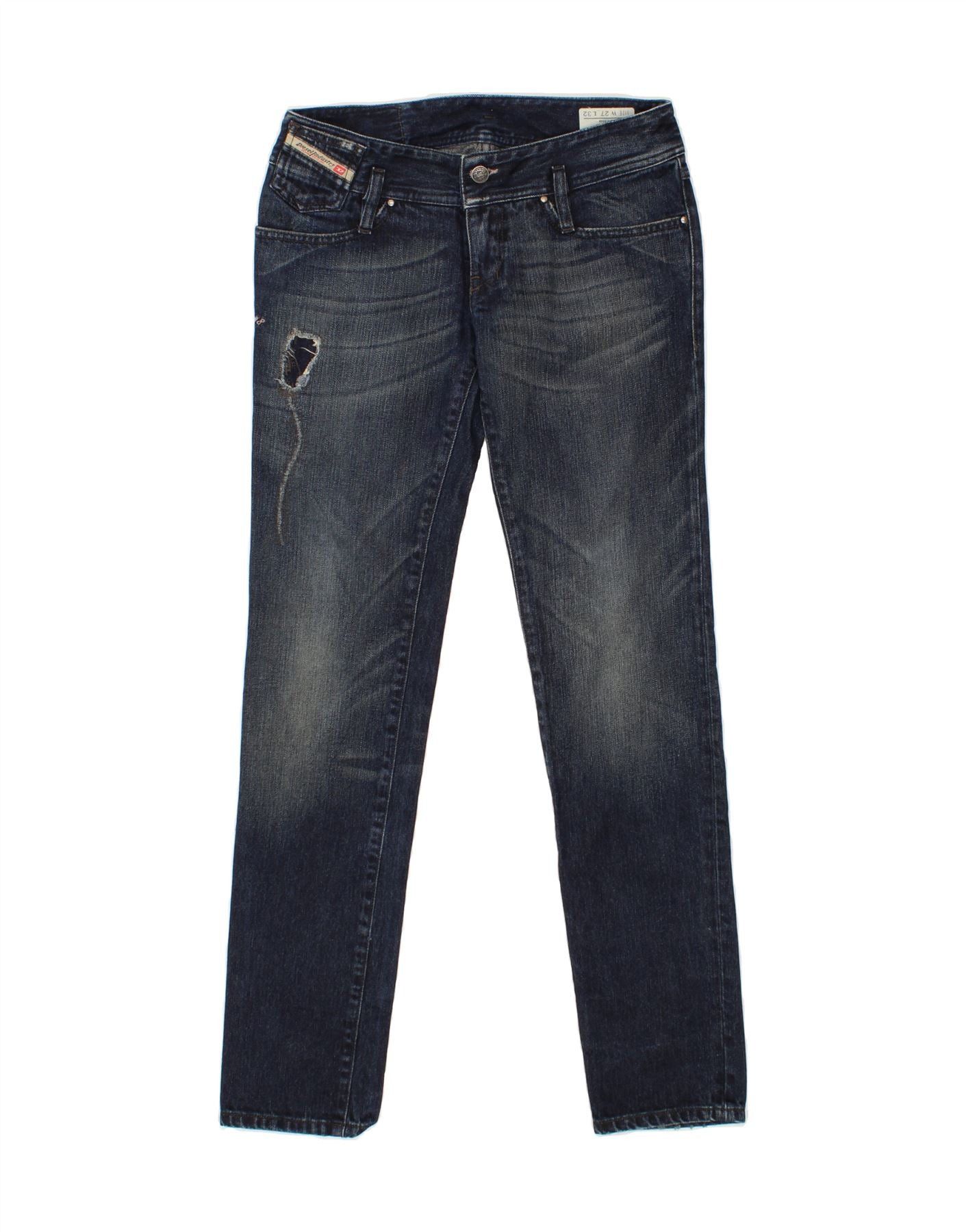 Diesel Womens Matic Distressed Skinny Jeans W27 L32 Navy Blue Cotto Size 42" / US 20 - 1 Thumbnail