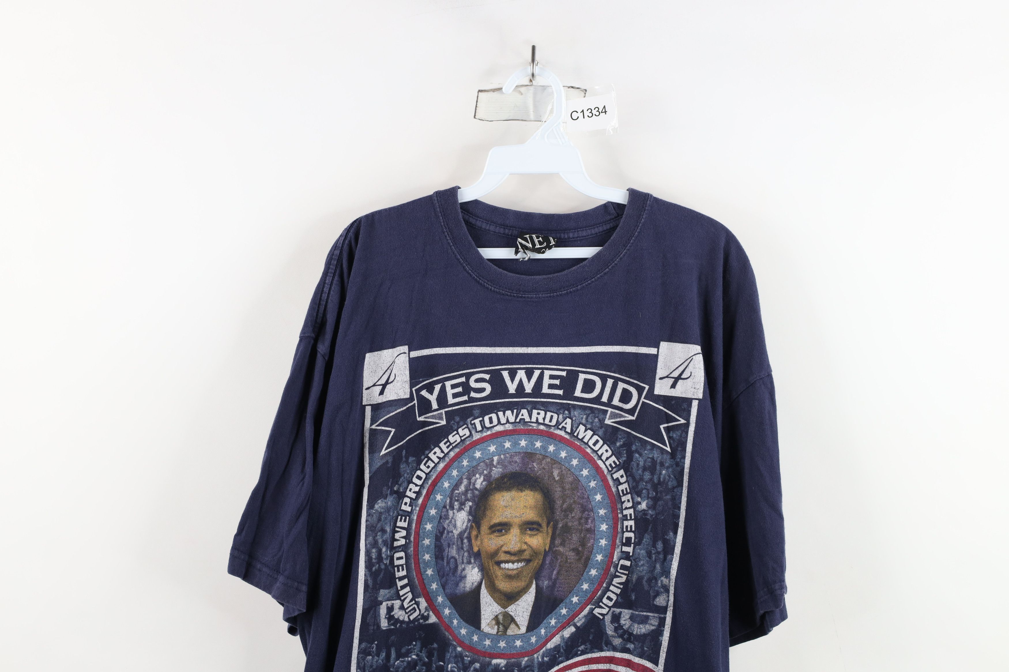 Vintage Vintage Y2K 2012 MLK Jr President Barack Obama T-Shirt Blue Size US XXL / EU 58 / 5 - 2 Thumbnail