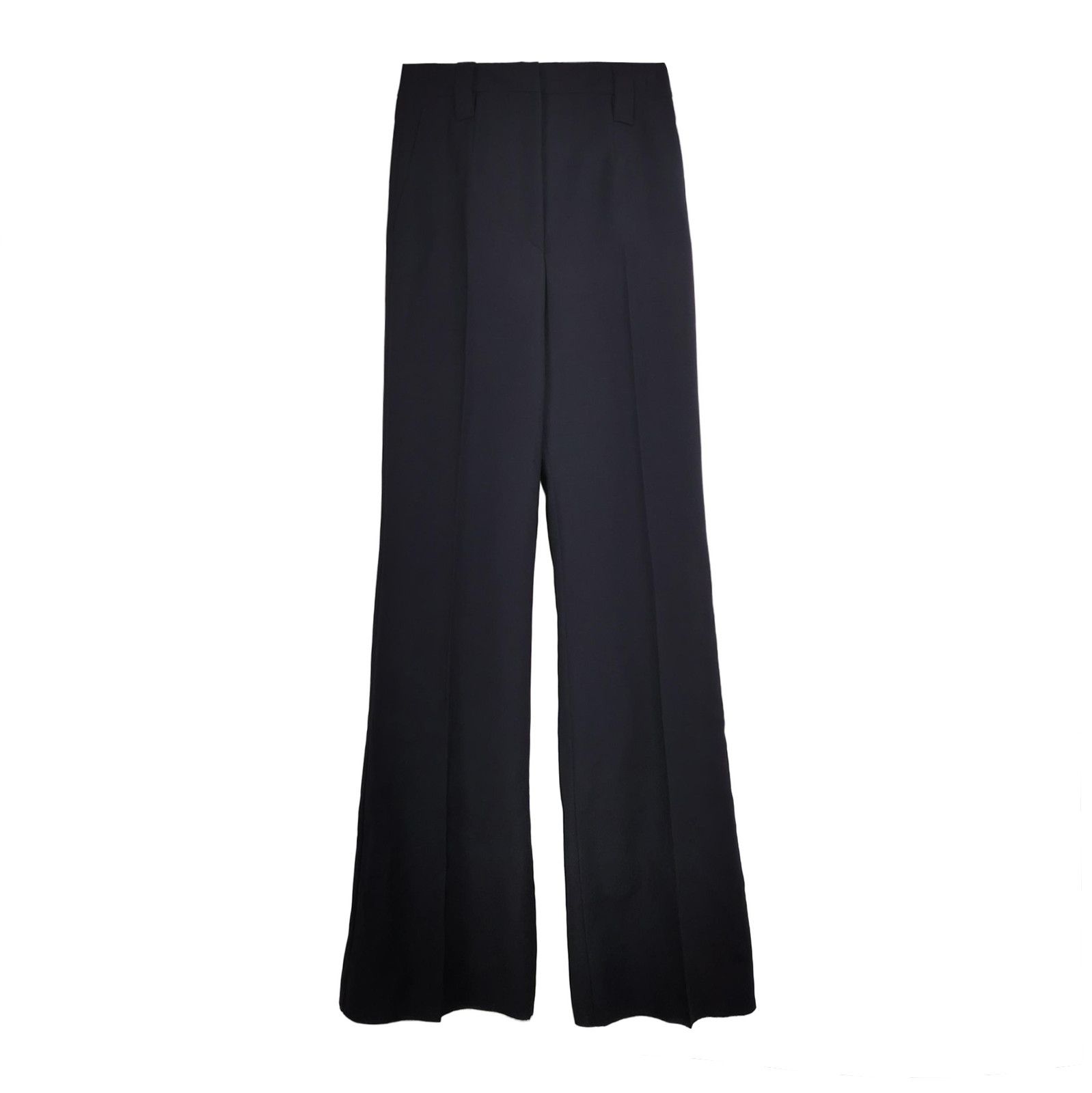 Prada Prada Black Wool Blend Wide-Leg Trousers 0089 Size 42" / US 20 - 1 Thumbnail