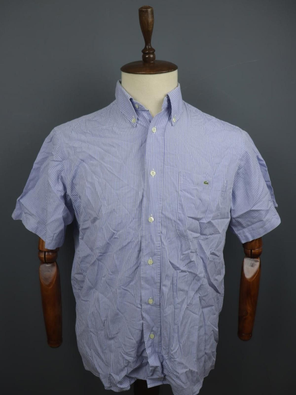 Lacoste Lacoste Blue Plaid 100% Cotton Collared Shirt Size 39 Size US M / EU 48-50 / 2 - 1 Thumbnail
