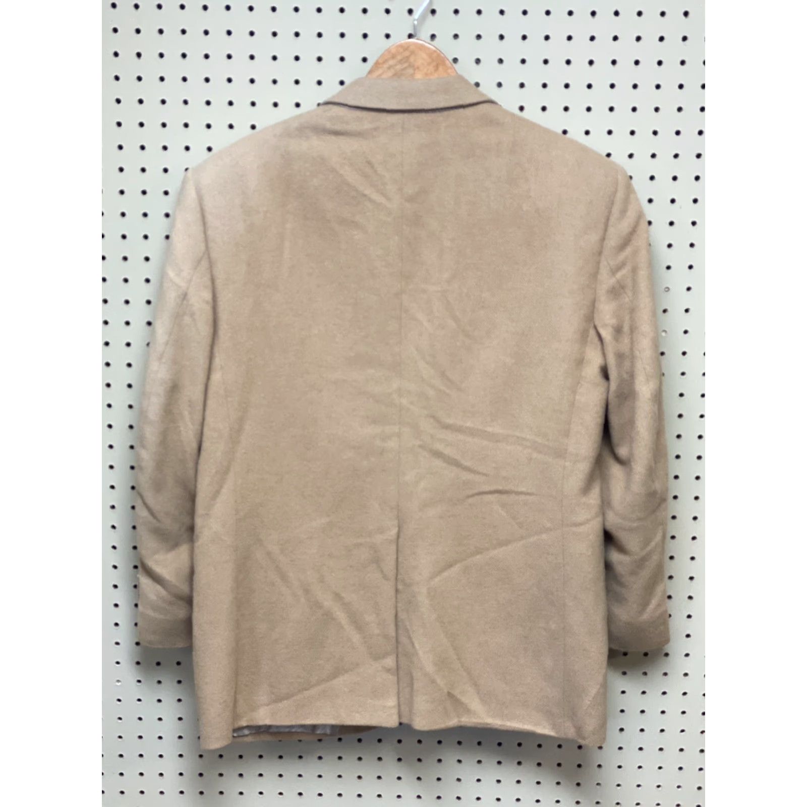 Vintage VINTAGE Barney’s New York Camel Hair Blazer Jacket Men 40 Tan Brown USA Two-Button Regular Solid 40 Barneys New York Mens As Is Size 40R - 3 Thumbnail