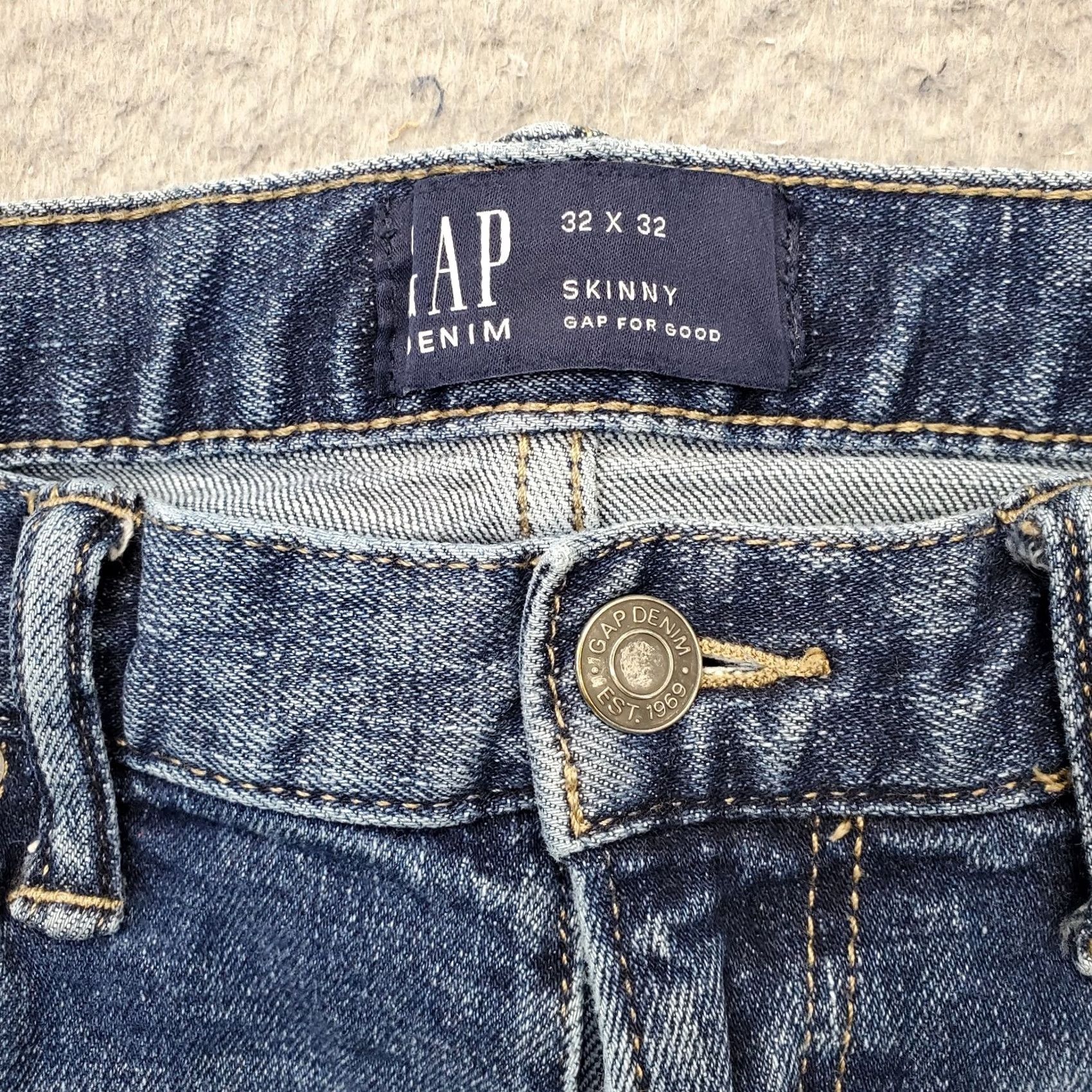 Gap Gap Jeans Mens 32 Denim 5 Pocket Stretch Skinny Leg Size: 32 Mens Blue Denim Jeans Size US 32 / EU 48 - 7 Thumbnail
