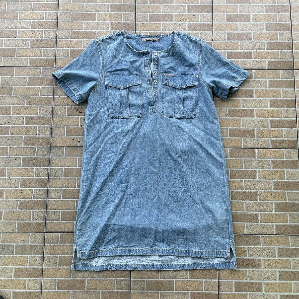 Calvin Klein Calvin Klein Mini Dress Short Slevee Shirt Jeans Size S / US 4 / IT 40 - 1 Thumbnail