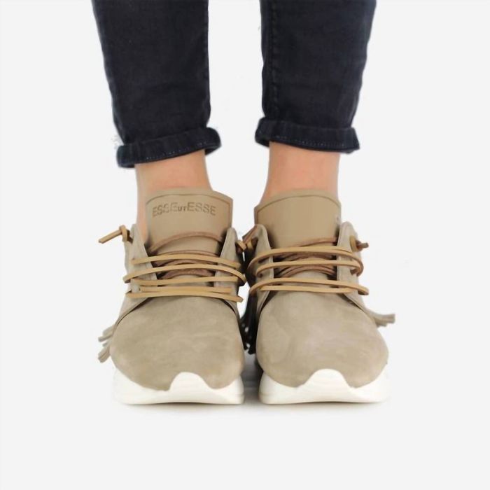 esseutesse suede fringe sneaker