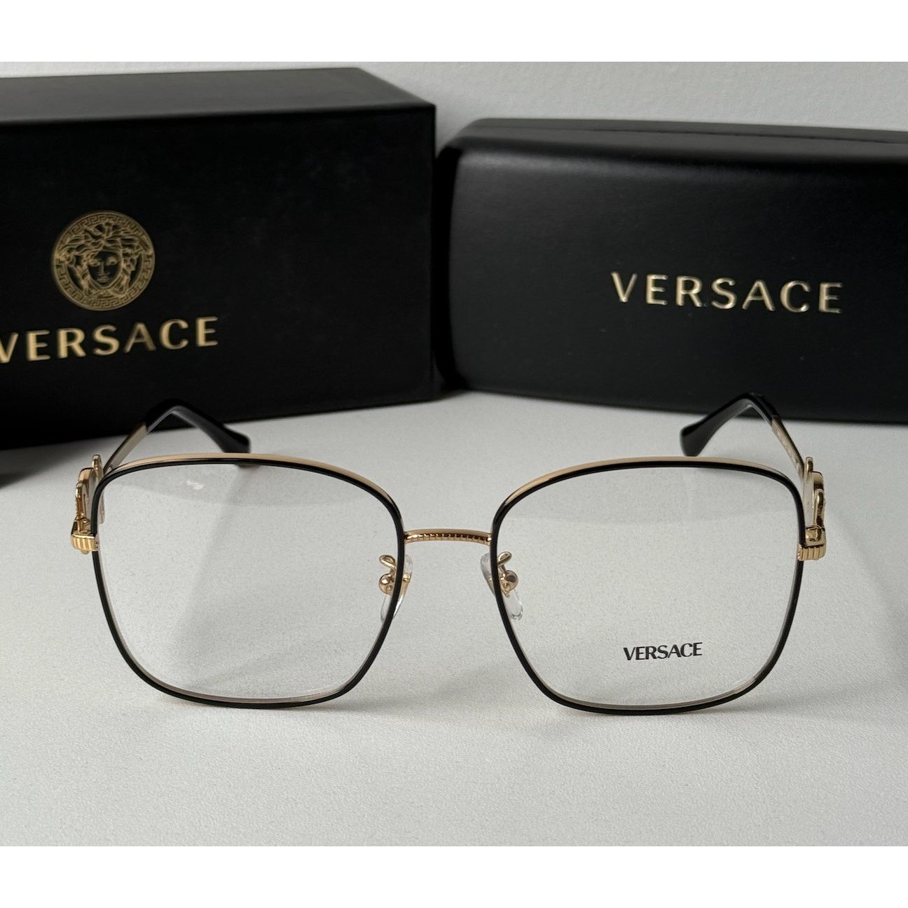 Versace NEW Versace VE1246D Black/Gold Eyeglasses Frames Size ONE SIZE - 4 Thumbnail