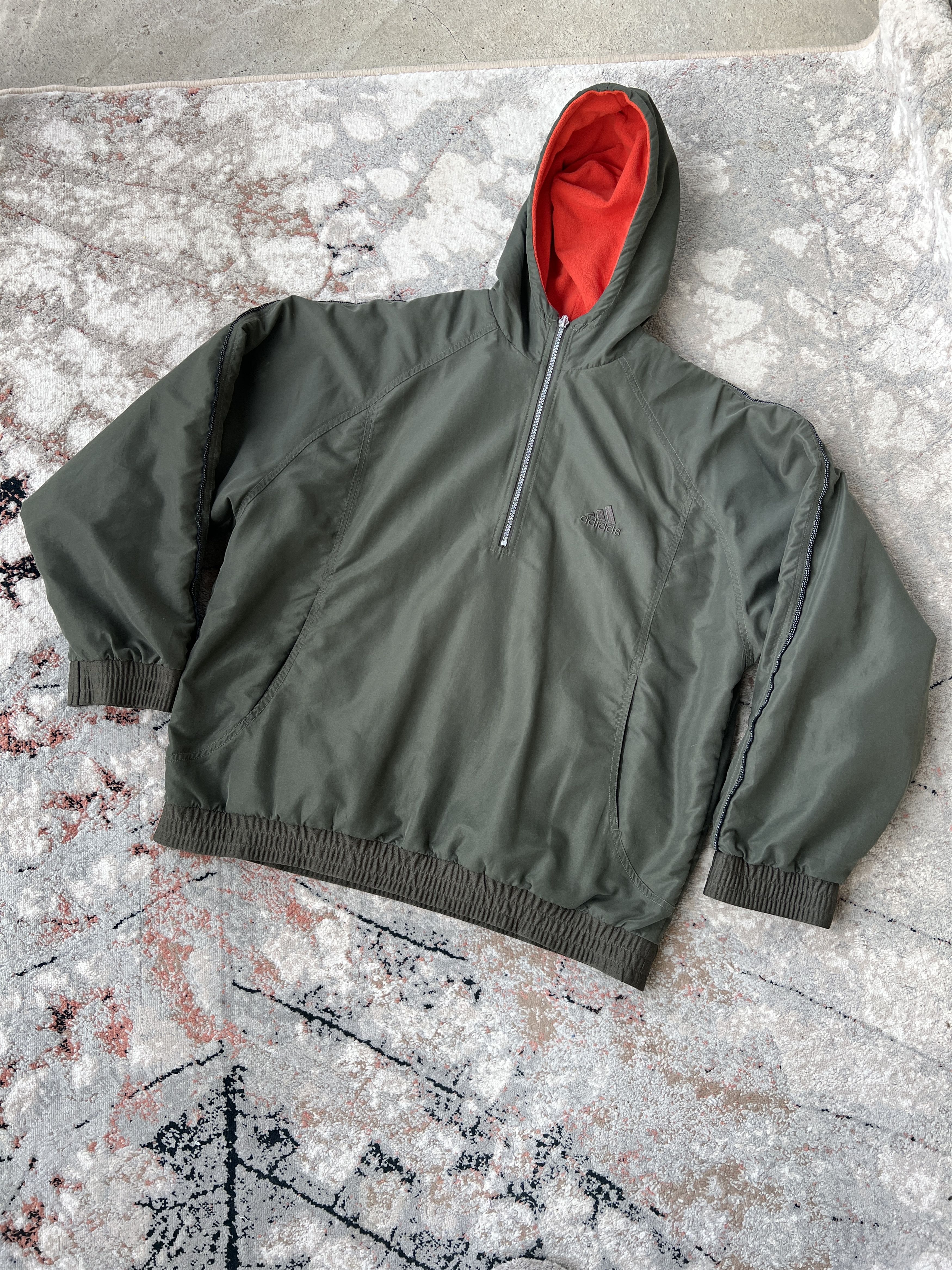 Adidas Vintage Adidas Anorak Khaki Jacket Size US M / EU 48-50 / 2 - 1 Thumbnail