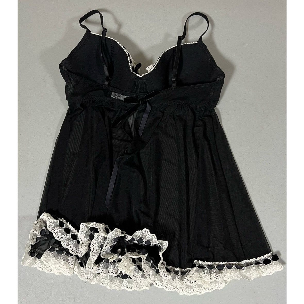 Vintage Black Ruffle Sheer Nightie Lingerie Nightgown Dress Size S 🖤 Size S / US 4 / IT 40 - 5 Thumbnail
