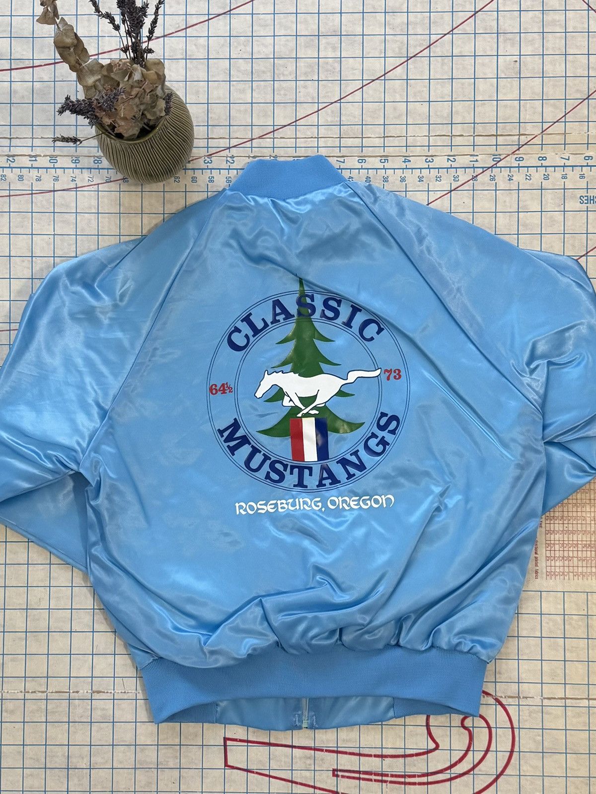 Ford × Mustang × Vintage Vintage Ford Mustang Baby Blue Bomber Jacket Size Small Size US S / EU 44-46 / 1 - 3 Thumbnail