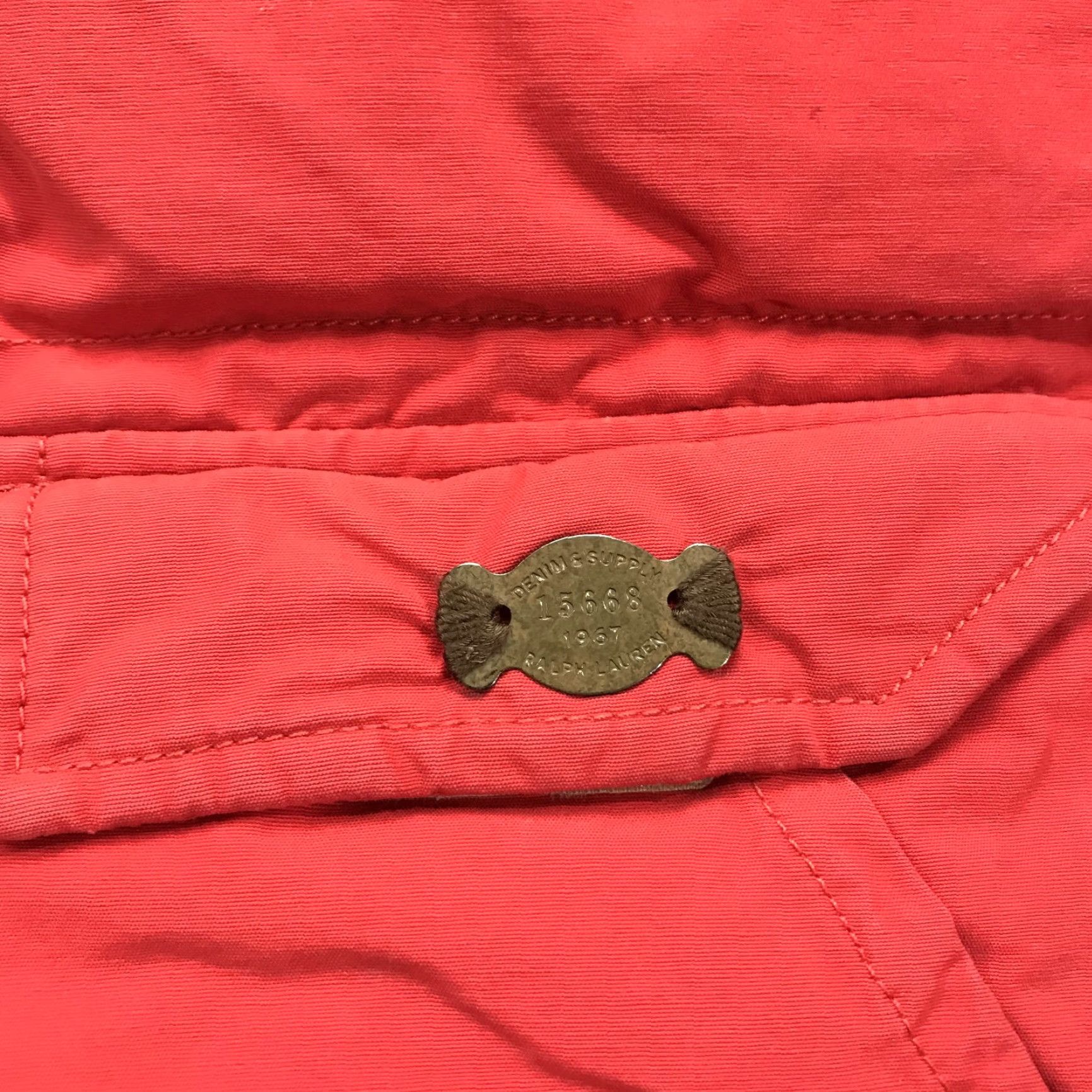 Vintage Denim & Supply Ralph Lauren Vest Womens Small Red Fur Trim Down Puffer Hood Snap Vest Vintage S Womens Size S / US 4 / IT 40 - 3 Thumbnail