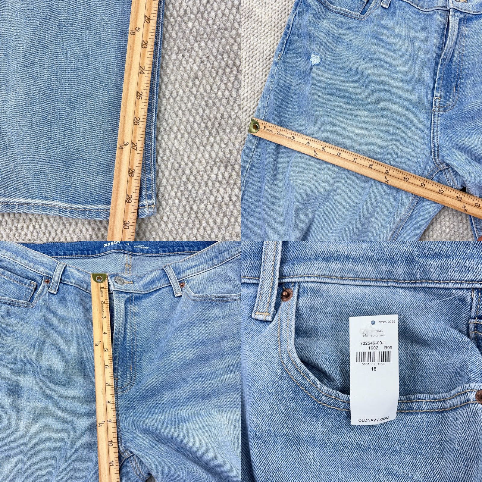Old Navy Old Navy Jeans Women 16 Boyfriend Fit Mid Rise Light Wash Distressed Jeans Size 38" / US 16 / IT 52 - 8 Thumbnail