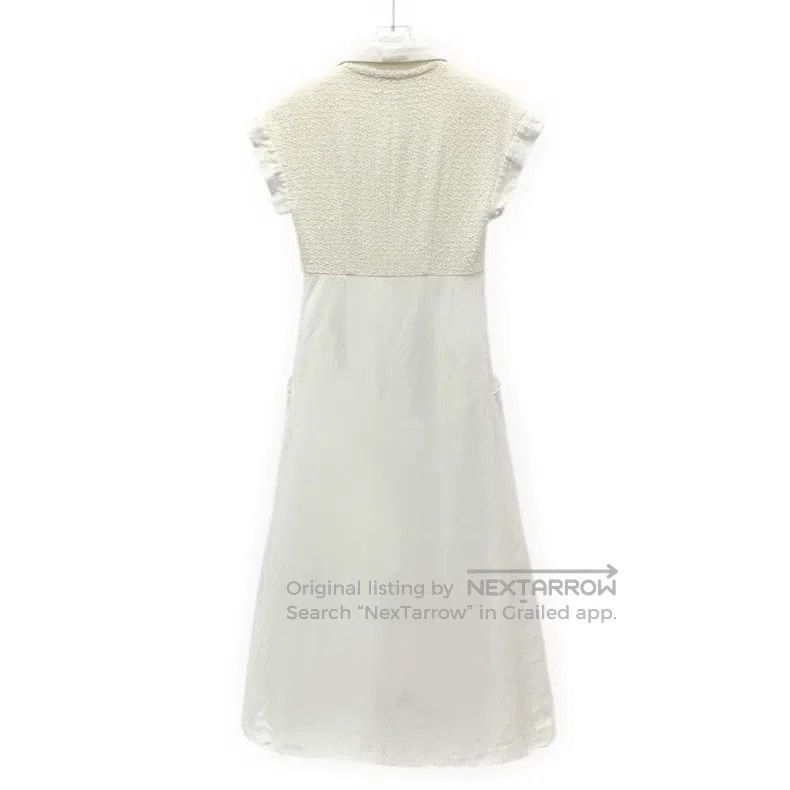 Chanel Chanel Beach Series White Cotton Woven Tweed Stitching Lap Size 25" / US 0 / IT 36 - 2 Thumbnail