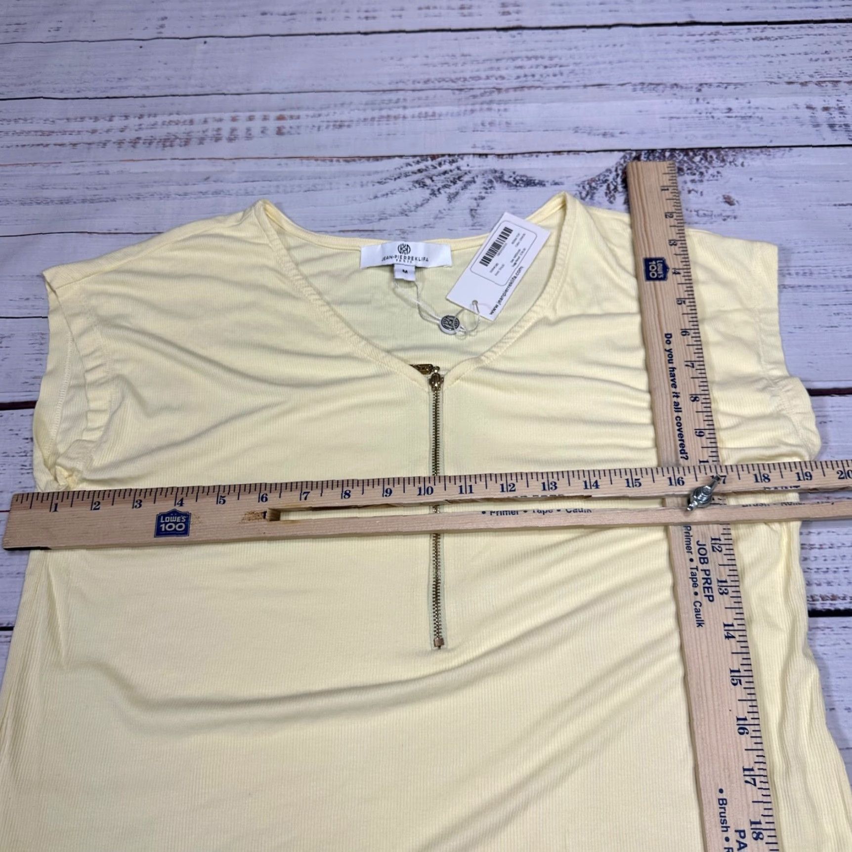 Vintage Jean-Pierre Klifa Womens Sleeveless 1/4 Zip Top Size M Yellow Ribbed Tank Size M / US 6-8 / IT 42-44 - 3 Thumbnail