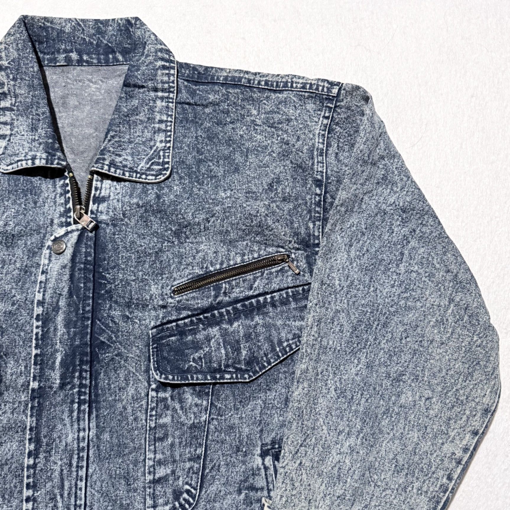 Denime VINTAGE Pian Pucci Trucker Jacket Men Blue Acid Wash Denim Full Zip Classic XL Jacket Size US XL / EU 56 / 4 - 6 Thumbnail