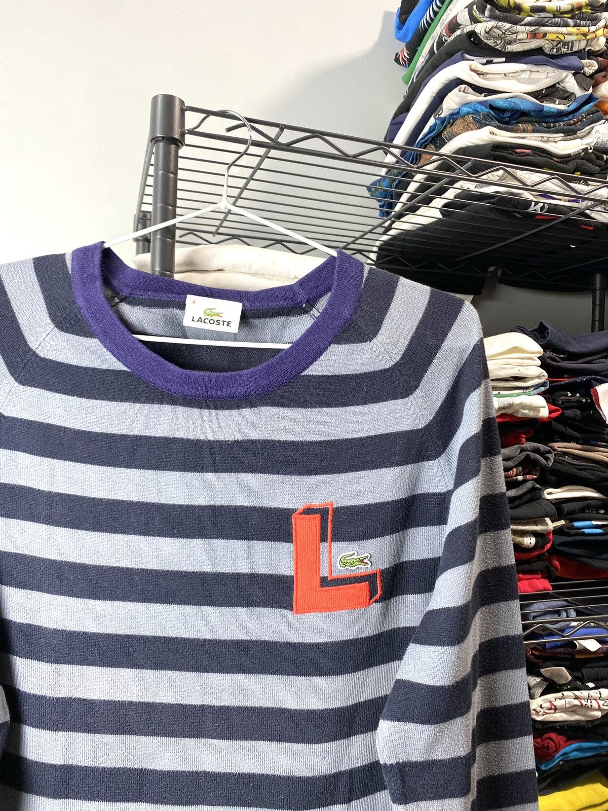 Lacoste Vintage Lacoste Striped Sweater Rugby Style Size US M / EU 48-50 / 2 - 2 Thumbnail