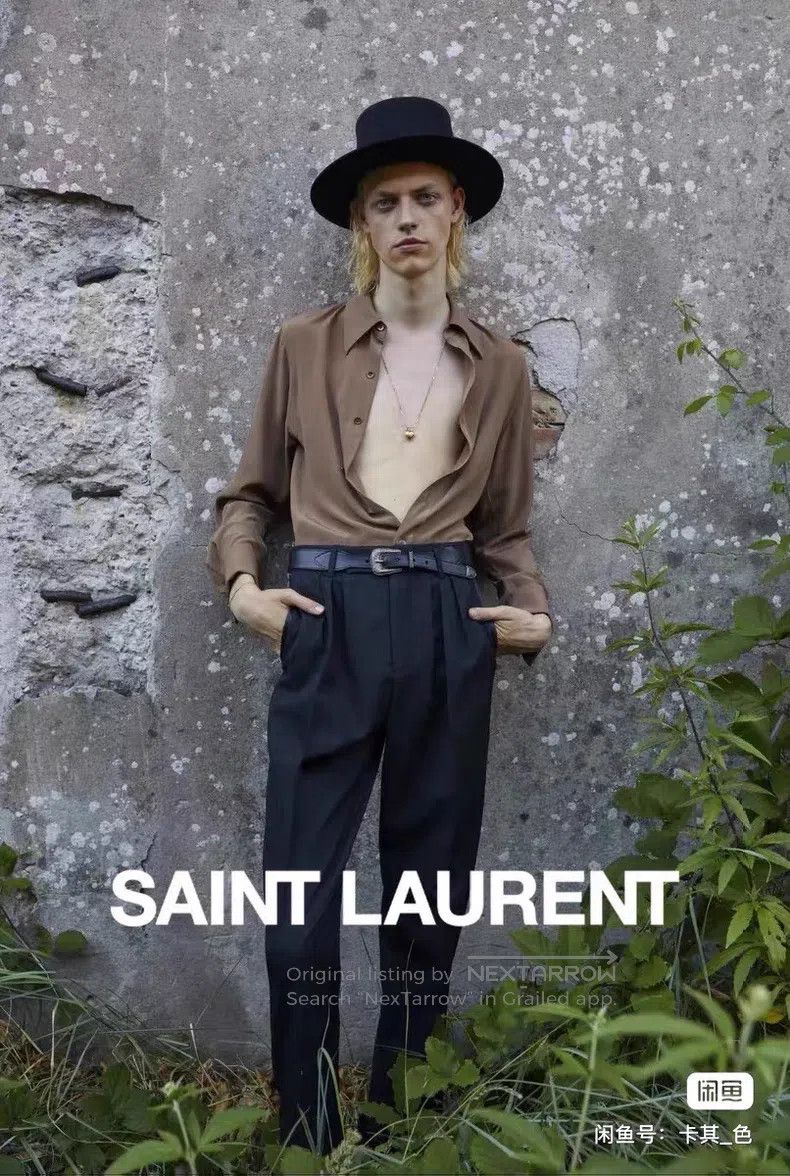 Saint Laurent Paris Saint Laurent Paris Caramel Silk Men's Shirt Size XS / US 0-2 / IT 36-38 - 4 Thumbnail