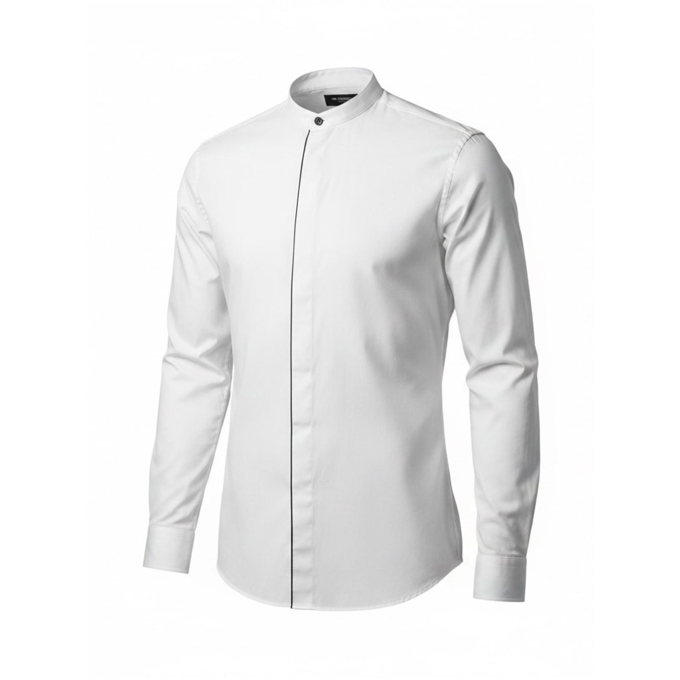 The Kooples The Kooples Paris White Slim Mandarin Collar Button Shirt X Size US XL / EU 56 / 4 - 1 Thumbnail