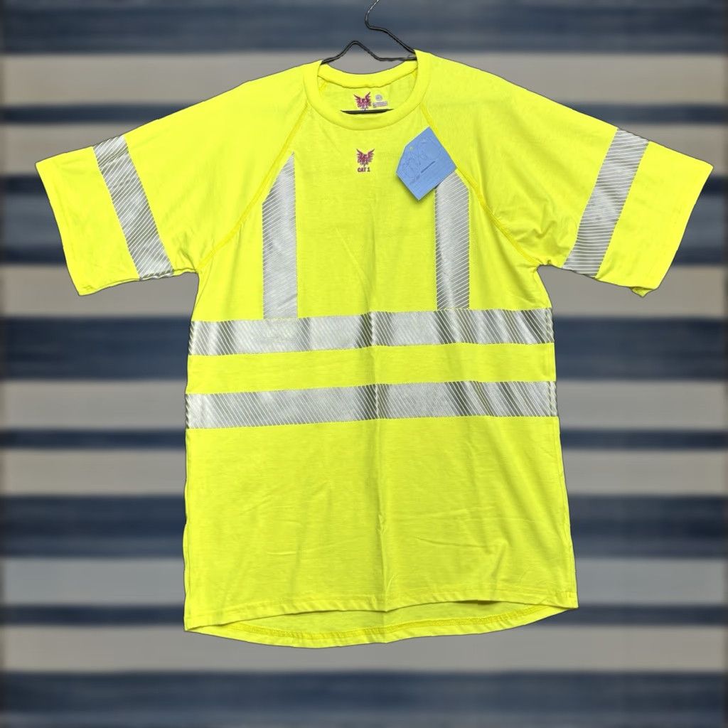 Vintage DRIFIRE Hi-Viz Shirt Mens Large Tall Fire Resistant Modacrylic Blend Yellow Retail Workwear NS Asphalt? (ignore) Size US L / EU 52-54 / 3 - 1 Thumbnail
