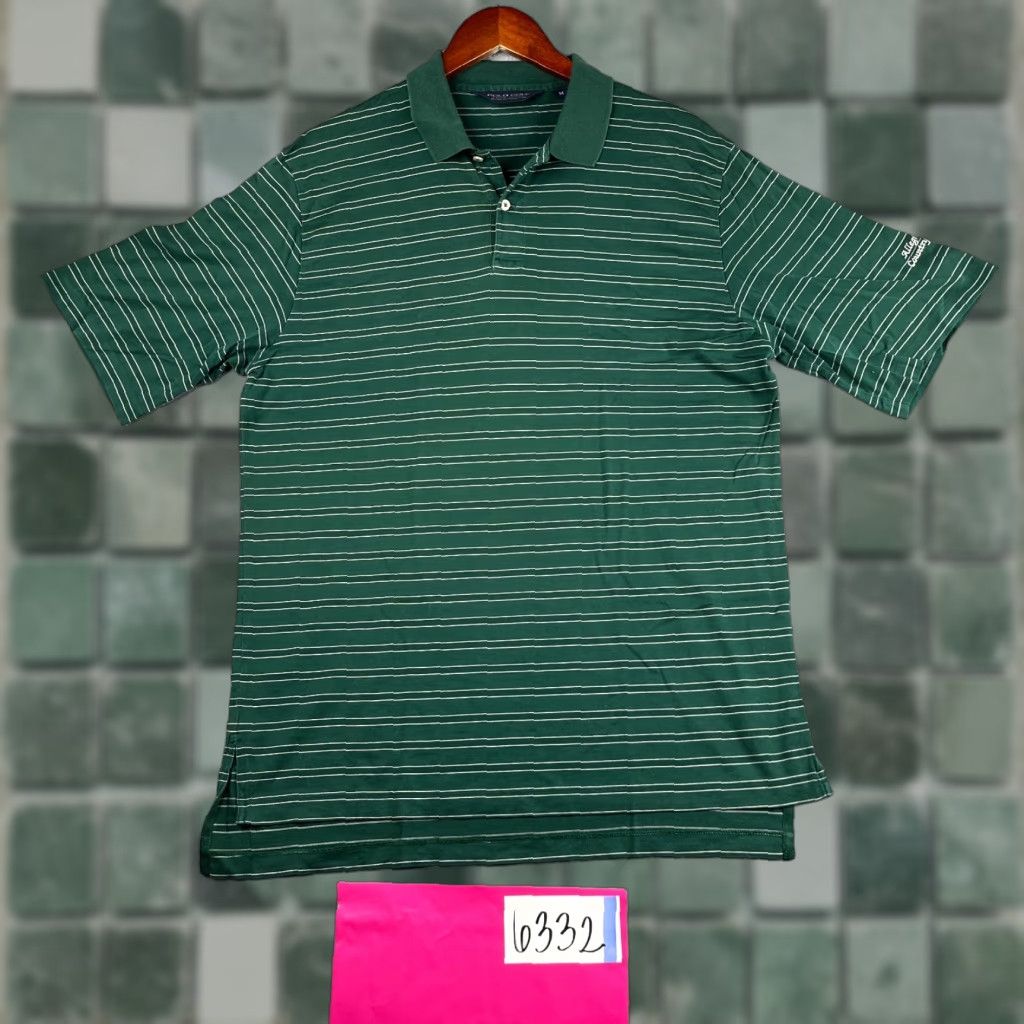 Polo Ralph Lauren Polo Ralph Lauren Polo Shirt Medium Forest Green Striped Pima Cotton Mens Size US M / EU 48-50 / 2 - 1 Thumbnail