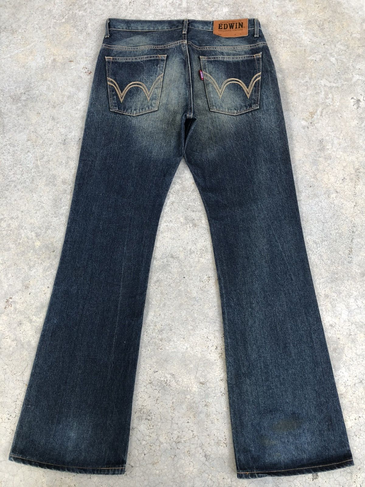 Edwin Edwin XU Flared Jeans Bootcut Mudwash Distressed Size US 33 - 2 Thumbnail