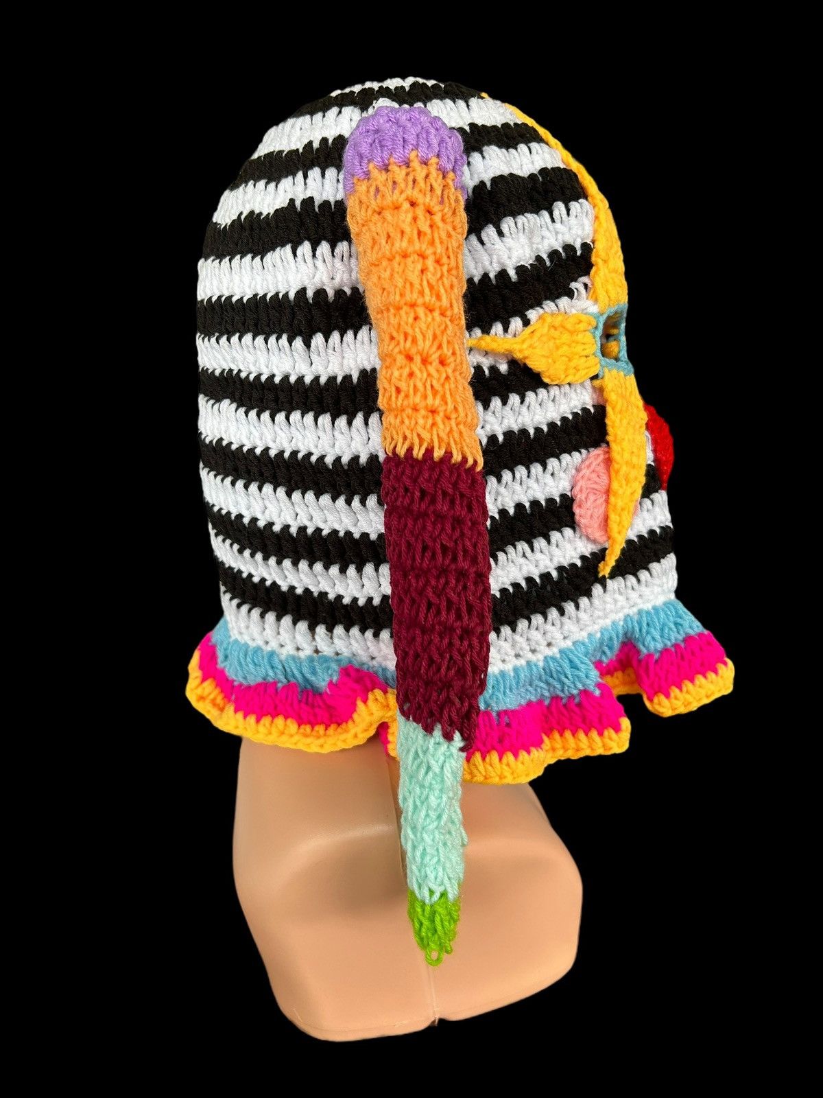 Japanese Brand × Kapital × Vintage Very Rare Crochet Knitted Handmade Balaclava Masked Stripe Size ONE SIZE - 7 Thumbnail