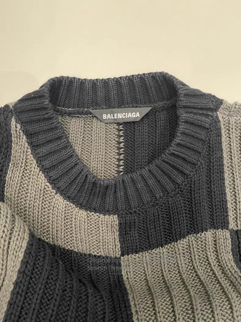 Balenciaga Balenciaga Checkered Knit Sweater Size US S / EU 44-46 / 1 - 3 Thumbnail