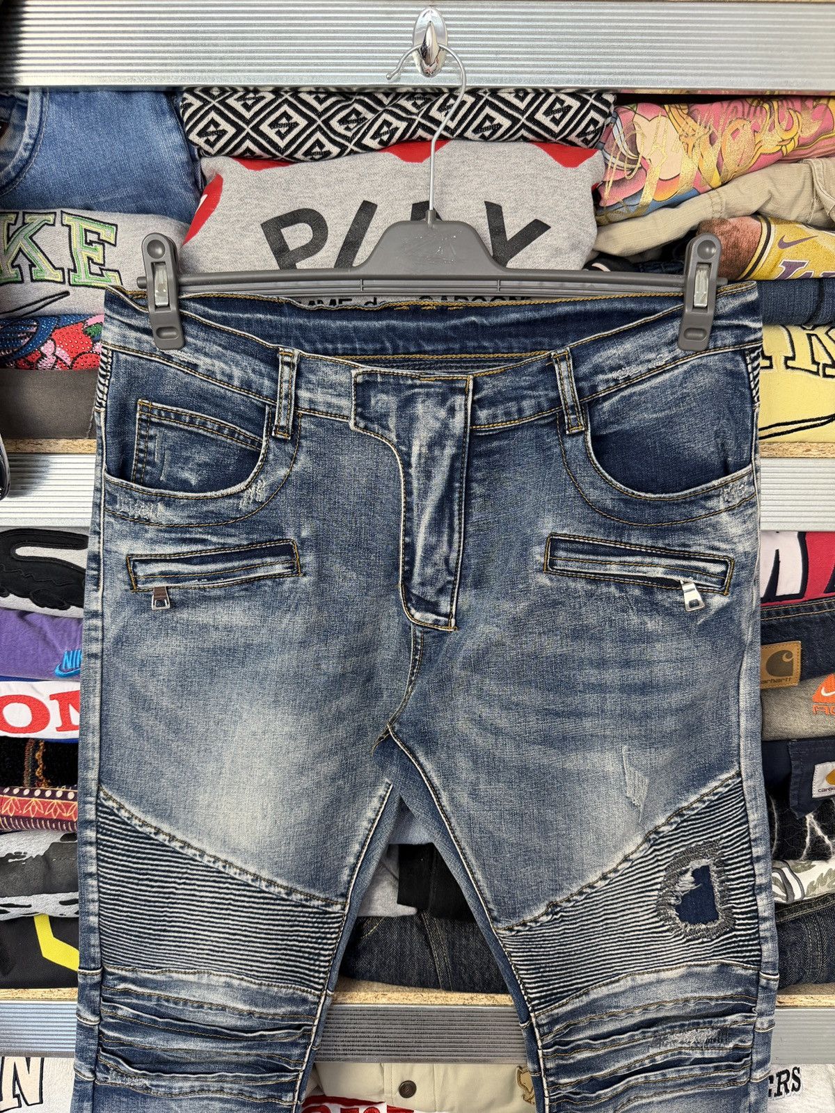 Balmain Balmain Biker jeans Distress RARE Size US 34 / EU 50 - 3 Thumbnail