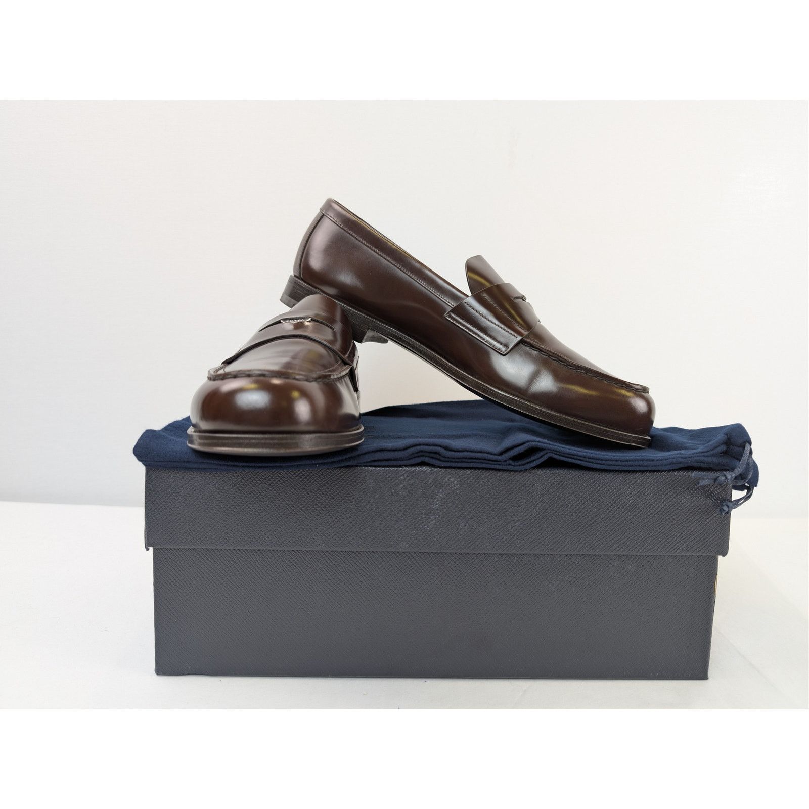 Prada o1rshd1 Brushed Leather Loafers Boots in Bruciato Size US 11.5 / EU 44-45 - 19 Thumbnail