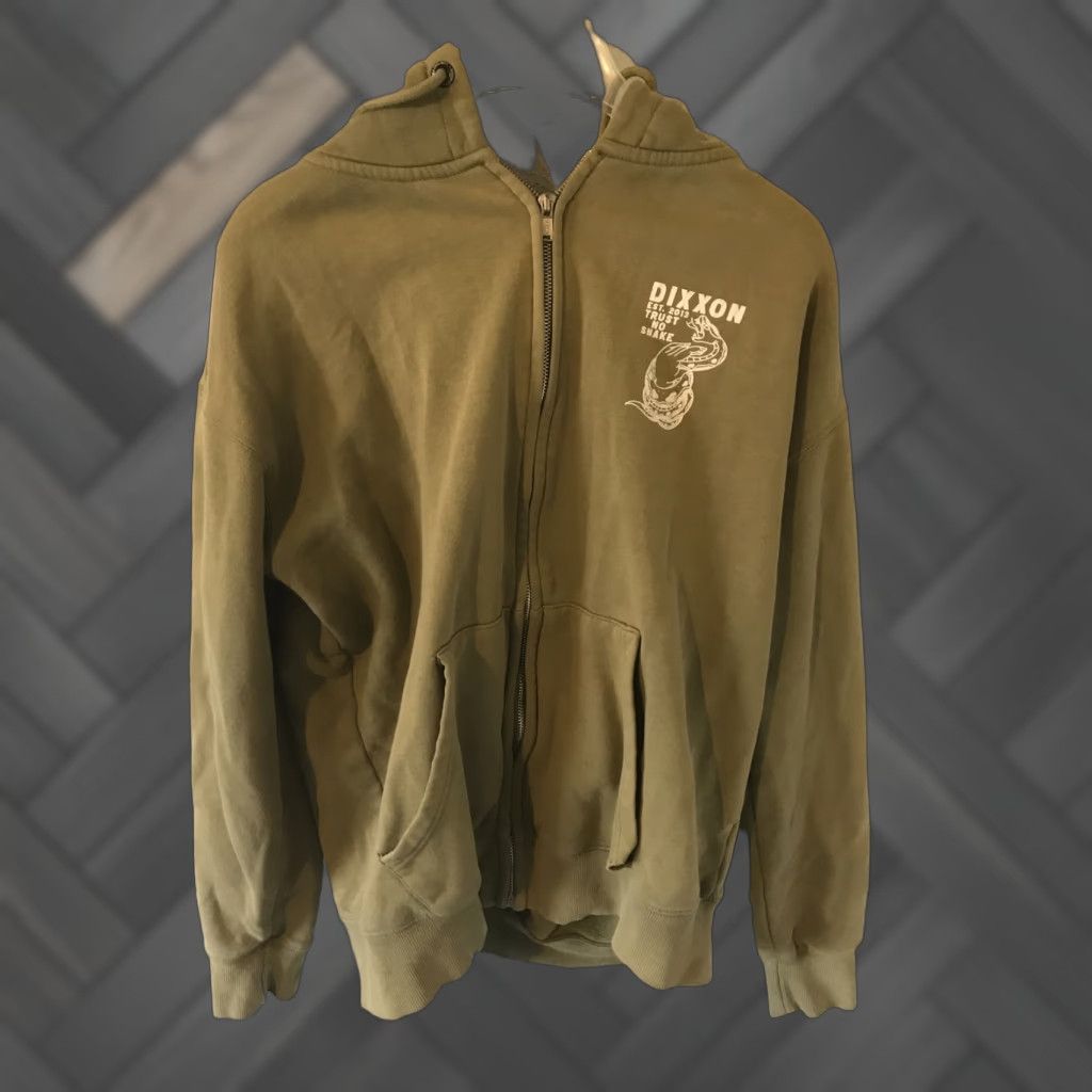 Vintage Dixxon FULL ZIP Hoodie Mens S Green Flannel Graphic Print Hooded Pockets Zip Cotton Polyester Size US S / EU 44-46 / 1 - 1 Thumbnail