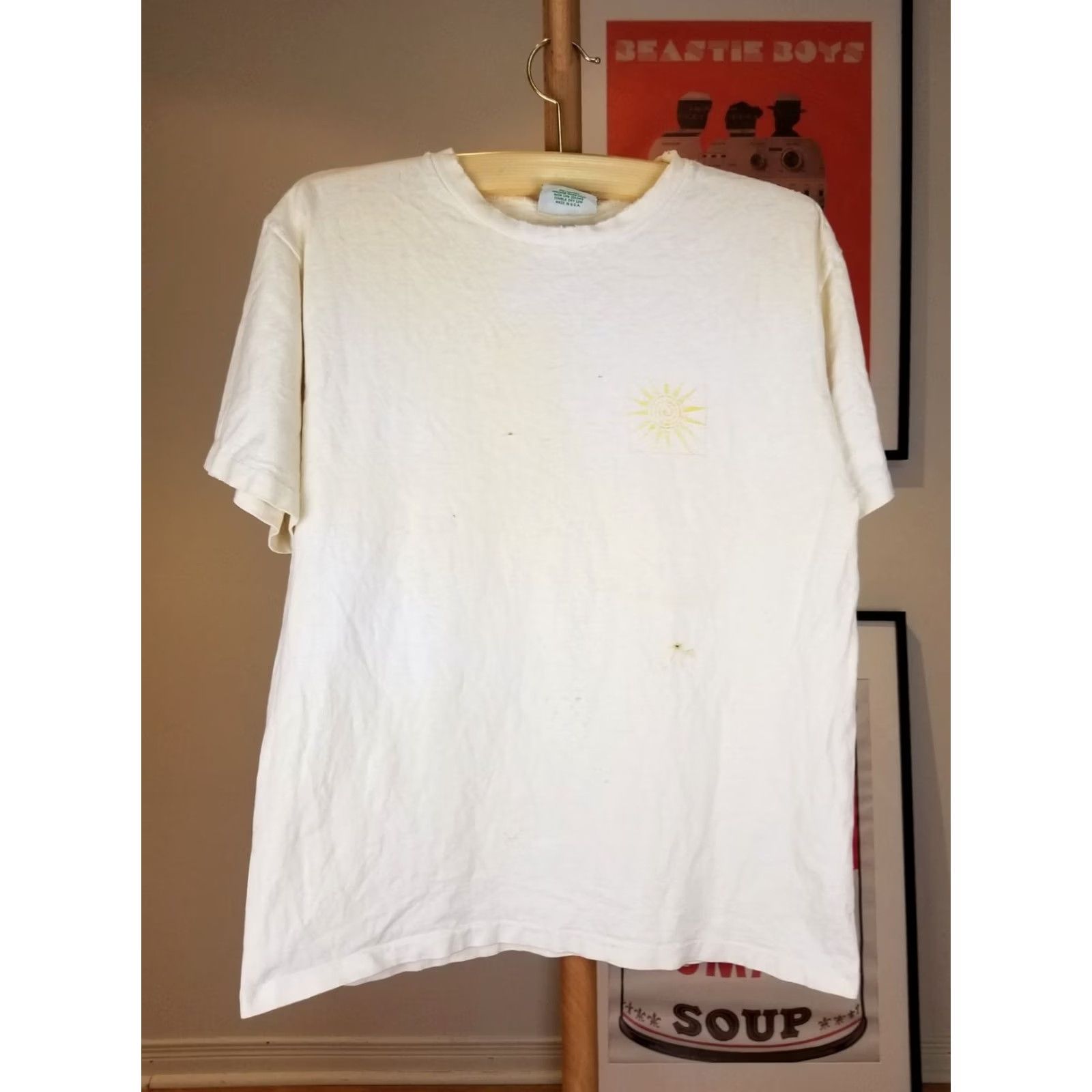 Vintage VINTAGE 90' A BREAK FROM REALITY TSHIRT MEDIUM White Short Sleeve Round Neck Mens Distressed Worn Faded Solid Pattern Universal Size M Clothing Size US M / EU 48-50 / 2 - 2 Thumbnail