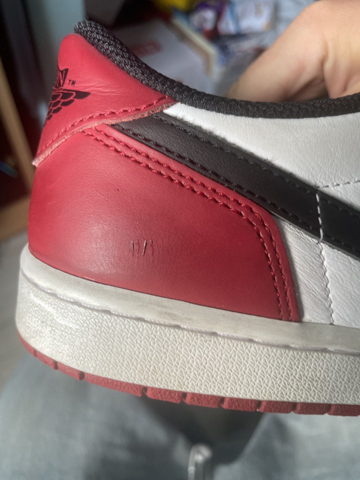 Jordan Brand × Nike 2023 Jordan 1 low OG black toe Size US 8 / EU 41 - 5 Thumbnail