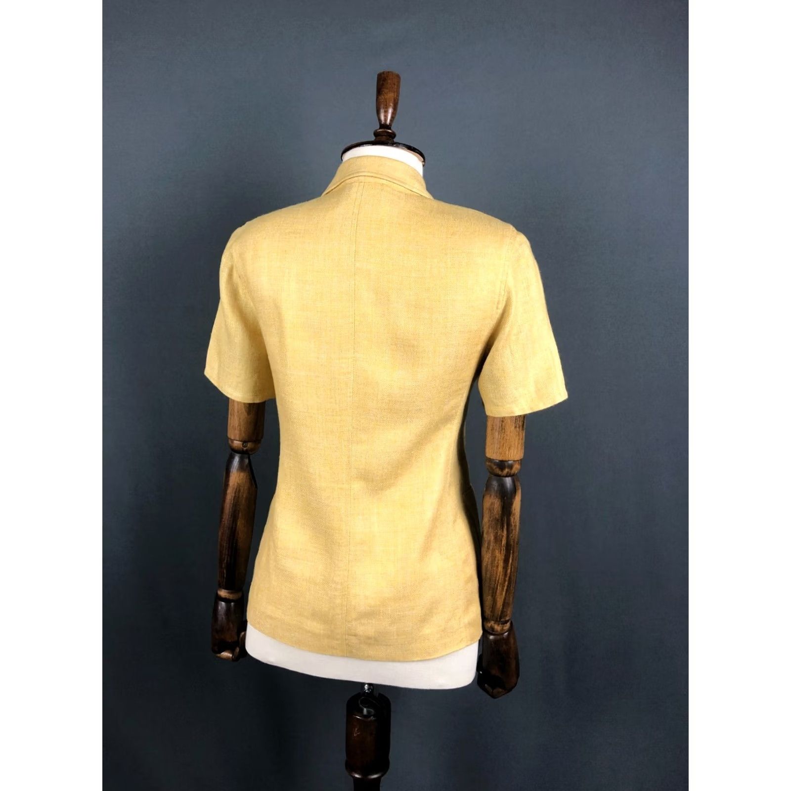Akris Akris Blazer Jacket Silk Women Size 6 Yellow Blazer Solid Short Sleeve Casual Vintage No Shirt Mens Women Girls Boys Size M / US 6-8 / IT 42-44 - 3 Thumbnail