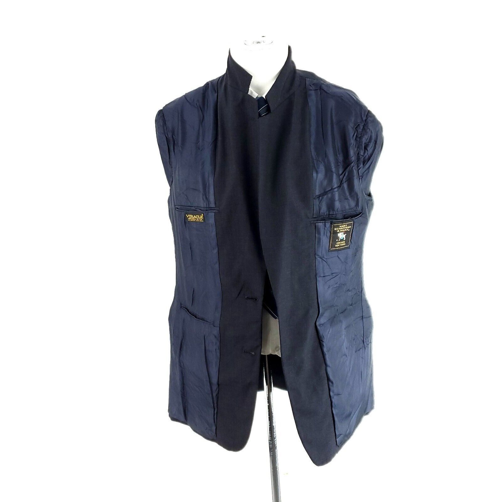 Hart Schaffner Marx Hart Schaffner Marx Wool 2 Button Blazer 40L Blue Size 40L - 8 Thumbnail