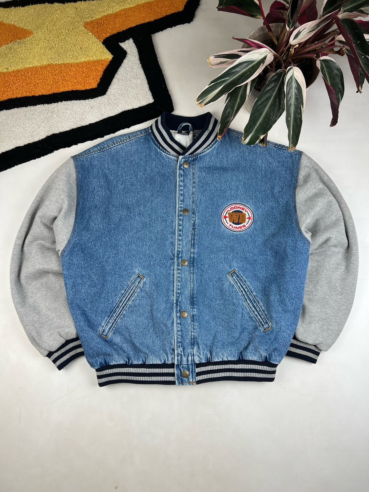Disney × Vintage Rare! Xxxtentation style looney tunes Denim Varsity Jacket Size US L / EU 52-54 / 3 - 2 Thumbnail