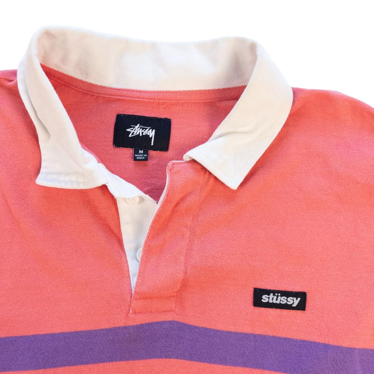 Stussy Stussy Striped Long Sleeve Polo Shirt Size M Size US M / EU 48-50 / 2 - 3 Thumbnail