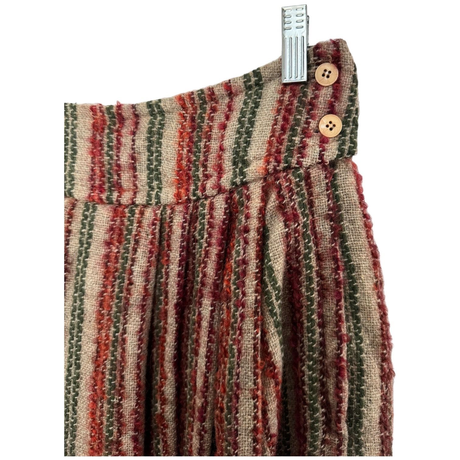 Vintage Vtg high waisted pleated boucle striped midi skirt small Size 27" / US 4 / IT 40 - 4 Thumbnail
