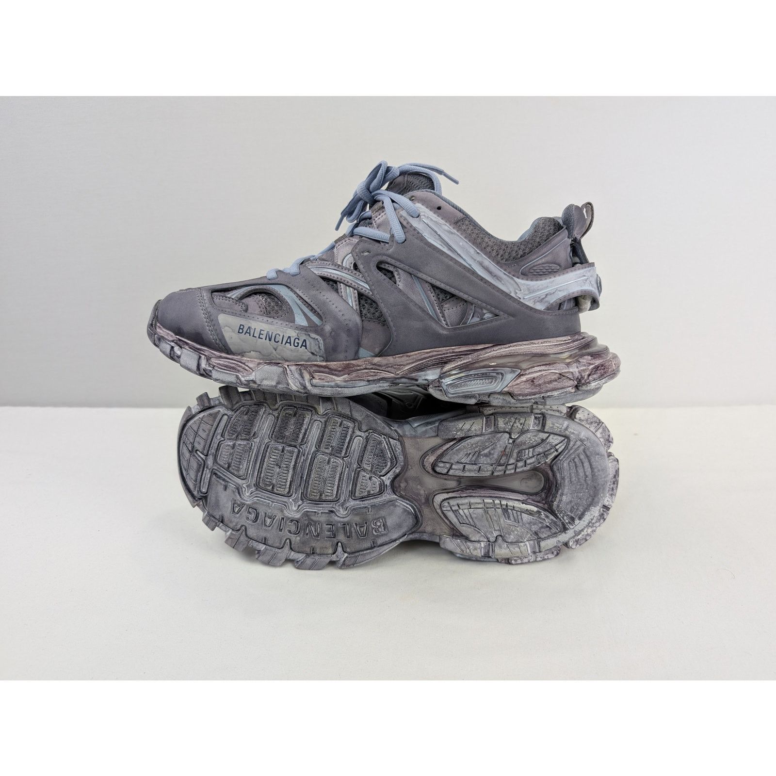 Balenciaga o1rshd1 Faded Mesh Rubber Track Sneakers in Multicolor Size US 12 / EU 45 - 13 Thumbnail