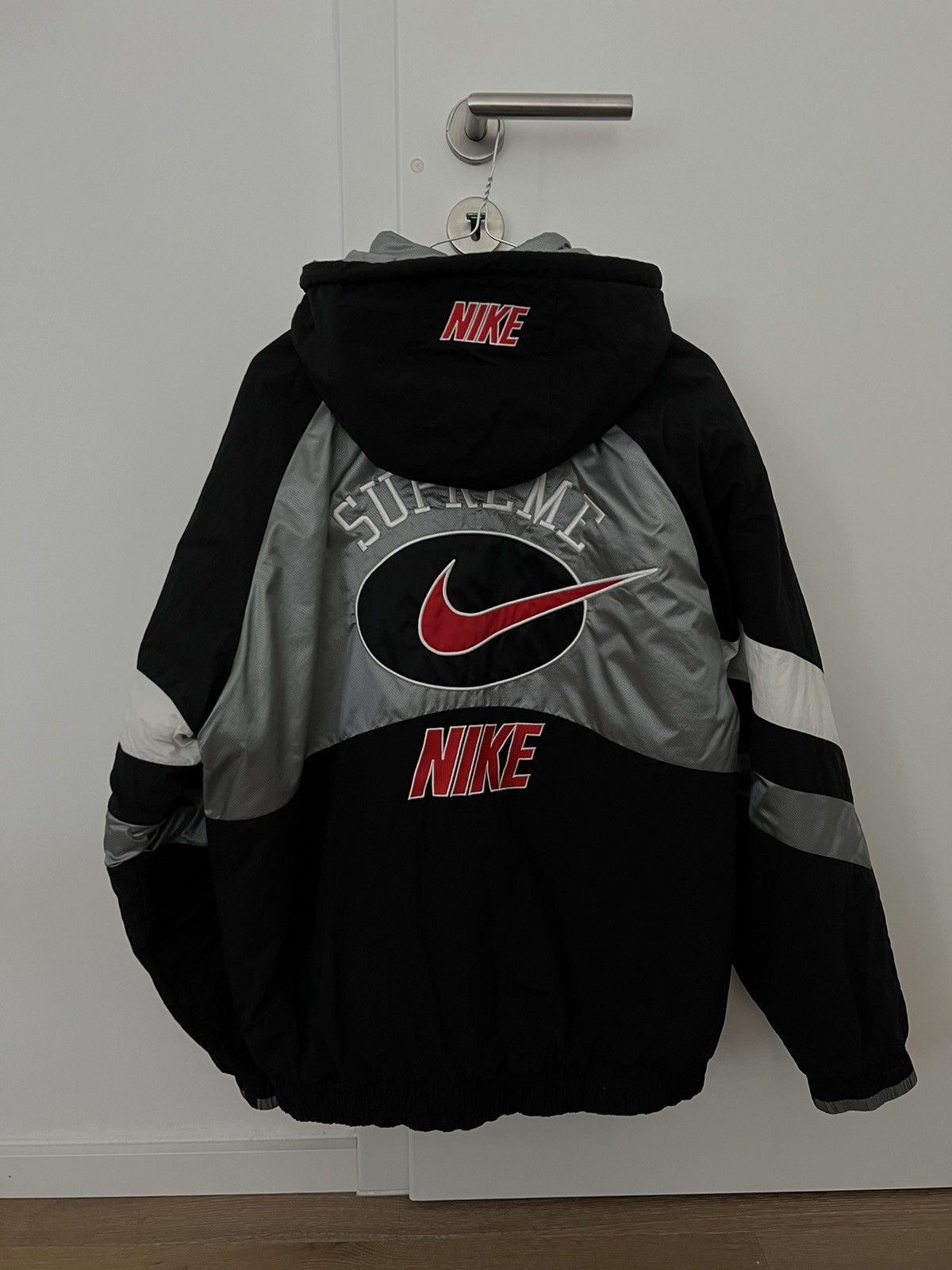 image of Nike Hooded Sport Jacket in Silver, Men's (Size Medium)