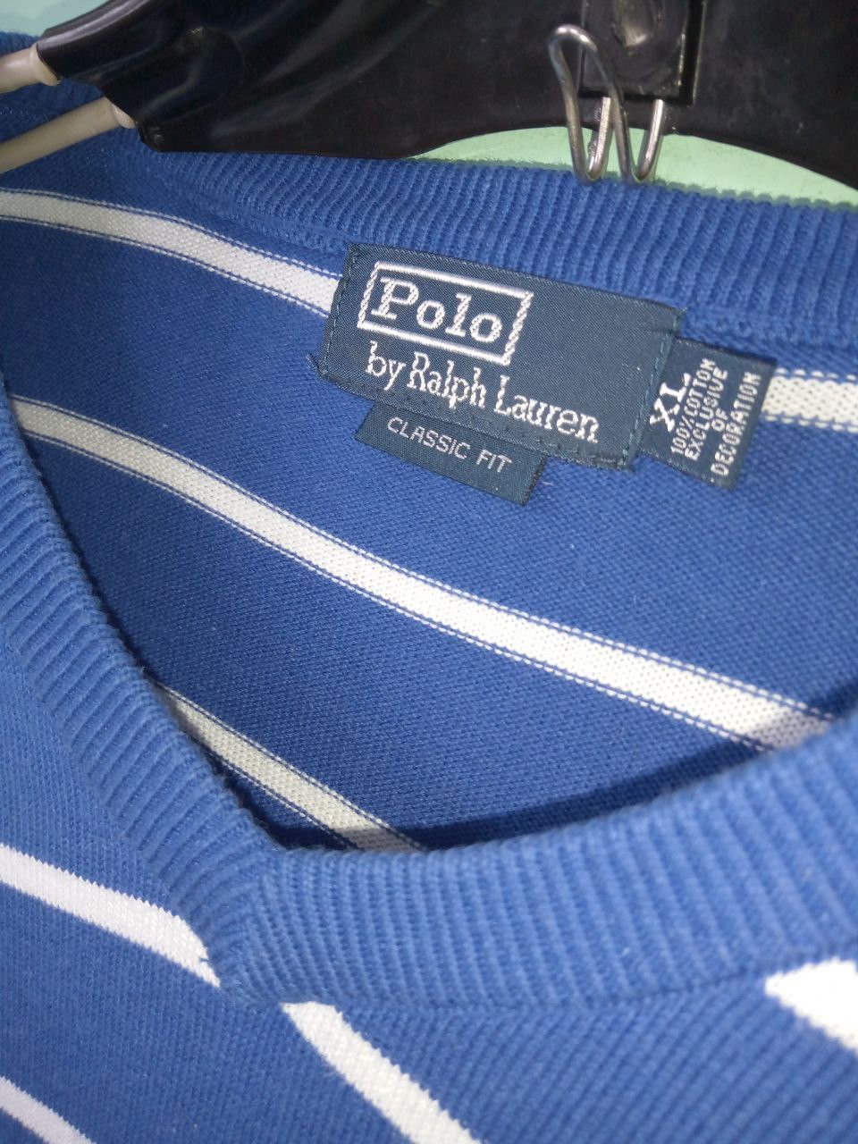 Polo Ralph Lauren Vintage Polo Ralph Lauren Sweater V Neck Blue Striped Size US M / EU 48-50 / 2 - 4 Thumbnail
