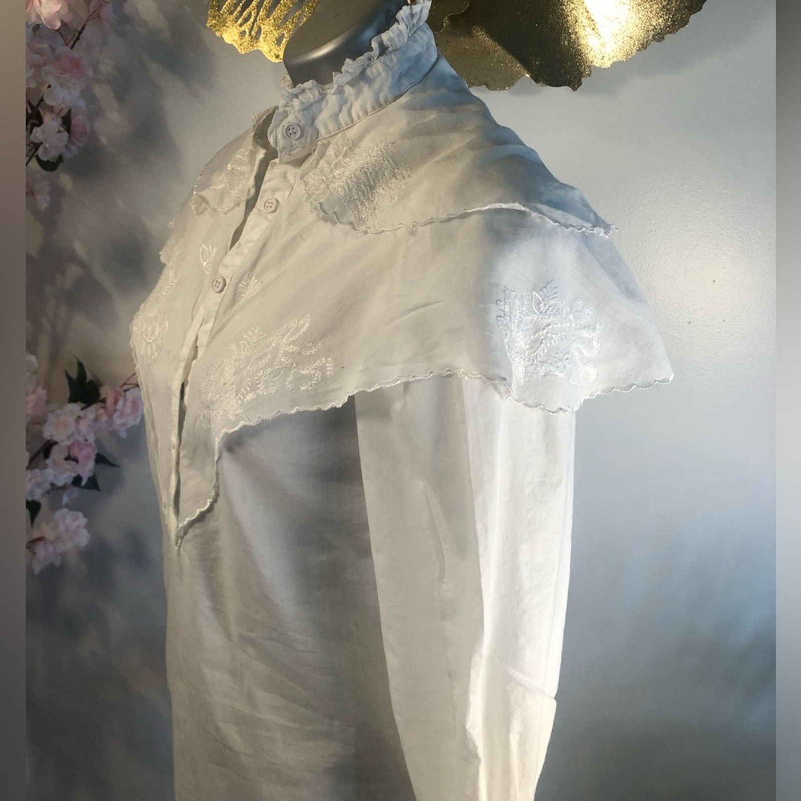 NBDN Nobrandedon Shirt Embroidered layered button down top Size XS / US 0-2 / IT 36-38 - 2 Thumbnail